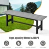 Tuinbank weerbestendig 2 zitsbank all weather parkbank van hdpe terrasbank zonder rugleuning voor tuin park balkon (grijs) 4