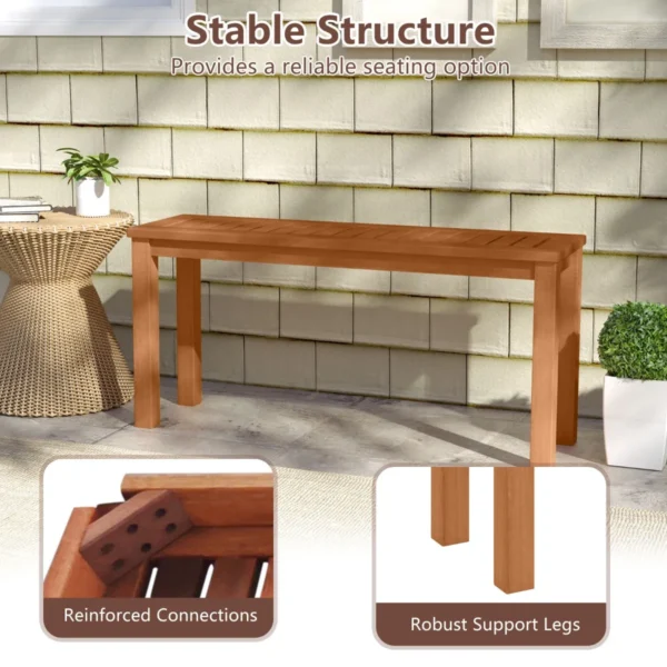 Tuinbank weerbestendig 2 zitsbank zonder rugleuning houten bank tot 150 kg parkbank van massief hout krukbank buiten 100 x 30 x 47 cm 5