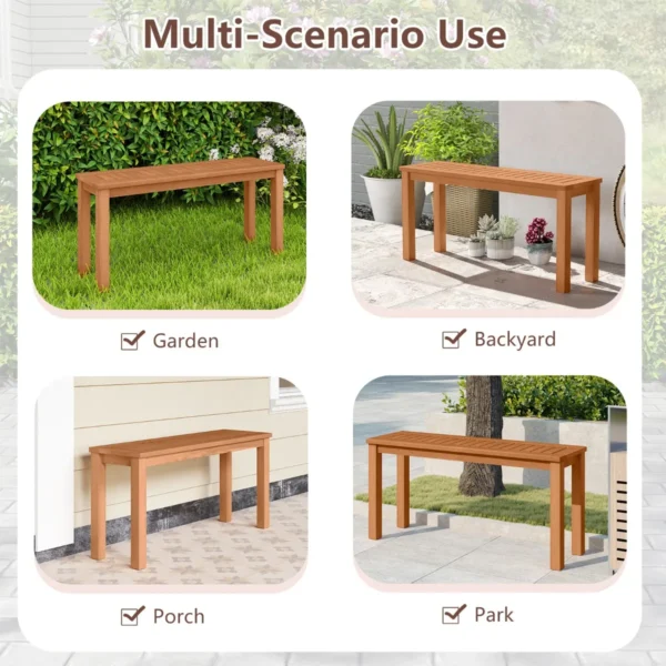 Tuinbank weerbestendig 2 zitsbank zonder rugleuning houten bank tot 150 kg parkbank van massief hout krukbank buiten 100 x 30 x 47 cm 6