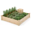 Tuinbed met open bodem houten plantensetmet compostbak voor groenten bloemen vierkant plantbed voor tuin moestuin 124x124x25,5cm 1