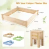 Tuinbed met open bodem houten plantensetmet compostbak voor groenten bloemen vierkant plantbed voor tuin moestuin 124x124x25,5cm 3