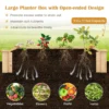 Tuinbed met open bodem houten plantensetmet compostbak voor groenten bloemen vierkant plantbed voor tuin moestuin 124x124x25,5cm 5