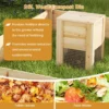 Tuinbed met open bodem houten plantensetmet compostbak voor groenten bloemen vierkant plantbed voor tuin moestuin 124x124x25,5cm 6