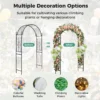 Tuinboog met trellis metalen poortboog met klassieke decoraties & 4 grondpennen plantensteun in boogvorm achtergronddecoratie 5