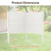 Tuinhek hek met palen & beschermkappen 115 cm hoog privacyhek van hdpe vrijstaand decoratief hek voor tuin terras wit 4