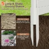 Tuinhek hek met palen & beschermkappen 115 cm hoog privacyhek van hdpe vrijstaand decoratief hek voor tuin terras wit 6