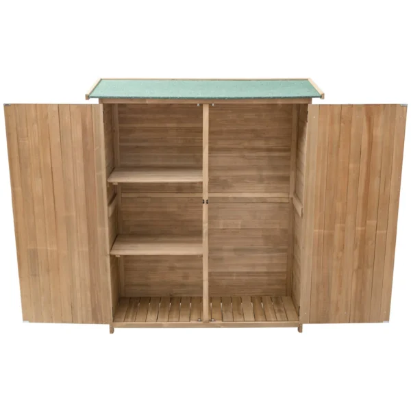 Tuinkast van hout gereedschapsschuur weerbestendig tuinhuis houten schuur met zadeldak tuinkast 140 x 50 x 162 cm 3
