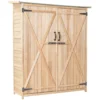 Tuinkast van hout gereedschapsschuur weerbestendig tuinhuis houten schuur met zadeldak tuinkast 140 x 50 x 162 cm 5