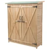 Tuinkast van hout gereedschapsschuur weerbestendig tuinhuis houten schuur met zadeldak tuinkast 140 x 50 x 162 cm 6