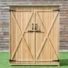 Tuinkast van hout gereedschapsschuur weerbestendig tuinhuis houten schuur met zadeldak tuinkast 140 x 50 x 162 cm 7