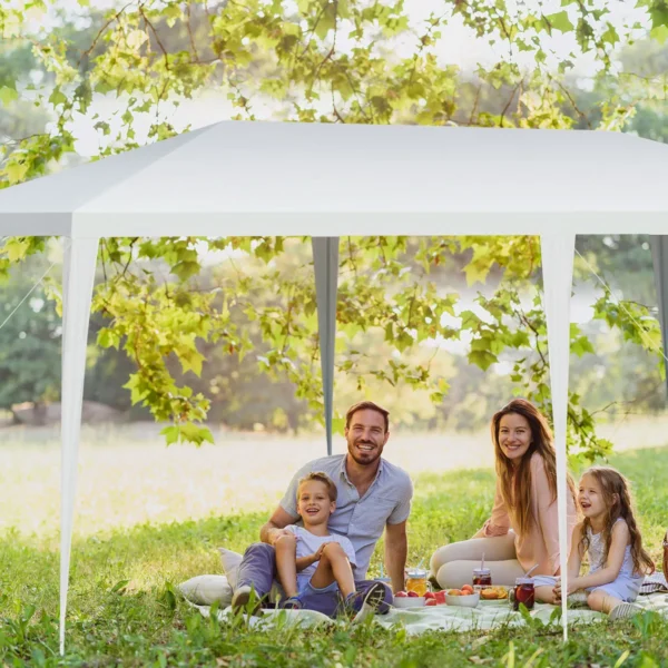 Tuinpaviljoen partytent tuintent paviljoen voor feesten activiteiten en camping wit (6 m x 3 m) 5