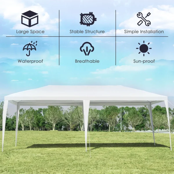 Tuinpaviljoen partytent tuintent paviljoen voor feesten activiteiten en camping wit (6 m x 3 m) 7