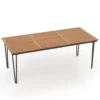 Tuintafel van acaciahout tuin eettafel voor 8 personen rechthoekige terrastafel biertafel met 5 cm parasolgat 200 x 90 x 75 cm 2