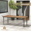 Tuintafel van acaciahout tuin eettafel voor 8 personen rechthoekige terrastafel biertafel met 5 cm parasolgat 200 x 90 x 75 cm 3