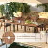 Tuintafel van acaciahout tuin eettafel voor 8 personen rechthoekige terrastafel biertafel met 5 cm parasolgat 200 x 90 x 75 cm 5