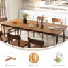 Tuintafel van acaciahout tuin eettafel voor 8 personen rechthoekige terrastafel biertafel met 5 cm parasolgat 200 x 90 x 75 cm 6