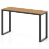 Tuintafel weerbestendig 129 x 42 cm terrastafel met wpc tafelblad en metalen frame rechthoekige balkontafel buiten eettafel 1
