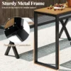 Tuintafel weerbestendig 129 x 42 cm terrastafel met wpc tafelblad en metalen frame rechthoekige balkontafel buiten eettafel 5