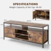 Tv kast lowboard voor televisie tot 65 inch televisietafel met 2 deuren en open vakken vintage bruin 147 x 40 x 62 cm draagvermogen 120kg 2