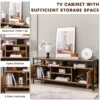 Tv kast lowboard voor televisie tot 65 inch televisietafel met 2 deuren en open vakken vintage bruin 147 x 40 x 62 cm draagvermogen 120kg 5