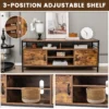 Tv kast lowboard voor televisie tot 65 inch televisietafel met 2 deuren en open vakken vintage bruin 147 x 40 x 62 cm draagvermogen 120kg 6