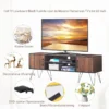 Tv kast met 2 deuren & 2 open schappen & kabelmanagement gaten voor tv's tot 60 inch walnoot 3