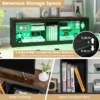 Tv kast met ledverlichting televisietafel voor tv's tot 65 inch tv kast met 2 verstelbare glazen planken en open vak lowboard tv rek 5