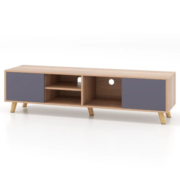 Tv kast met open plank en 2 kasten televisiekast voor tv's tot 65 inch televisietafel voor woonkamer slaapkamer 152 x 40 x 40 cm 2