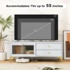 Tv meubel voor 55 inch tv tv console met opklapbare deur van gehard glas en metalen poten modern entertainmentcentrum lichtgrijs 4