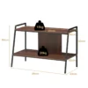 Tv standaard houten mediatafel met 2 lagen voor tv's tot 32" opslag plank walnoot 3