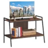 Tv standaard houten mediatafel met 2 lagen voor tv's tot 32" opslag plank walnoot 4