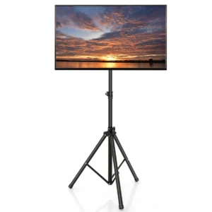 Tv standaard in hoogte verstelbaar tv vloerstandaard voor 21 47 inch plasma/lcd/led tv & plat tot 35 kg draagbaar 450 x 100 mm zwart 1