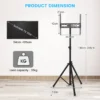 Tv standaard in hoogte verstelbaar tv vloerstandaard voor 21 47 inch plasma/lcd/led tv & plat tot 35 kg draagbaar 450 x 100 mm zwart 2