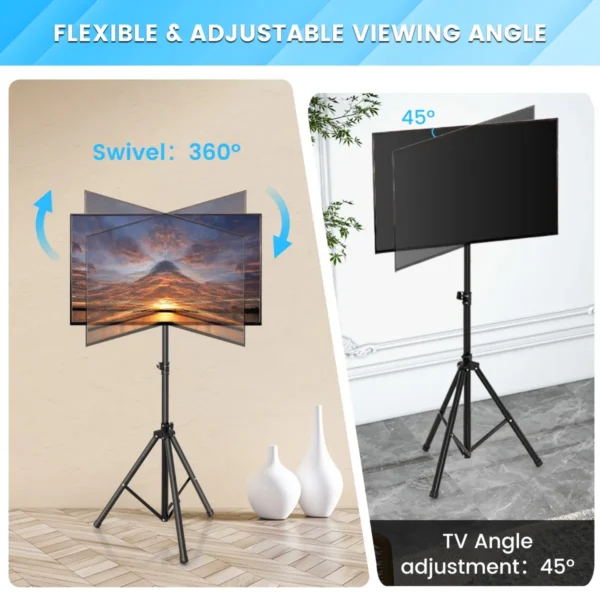 Tv standaard in hoogte verstelbaar tv vloerstandaard voor 21 47 inch plasma/lcd/led tv & plat tot 35 kg draagbaar 450 x 100 mm zwart 6