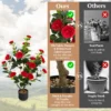 Twee 95 cm kunstcamelia kunstplant met nepbloemen in een cementpot nepbloemenplant winkeldecoratie kantoordecoratie (2, rood） 6