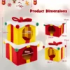 Twee verdiepingen tellend kerstkattenhuis stapelbare geschenkdoosvormige kattenunits met strik modern en warm kattenbed 3
