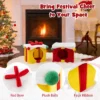 Twee verdiepingen tellend kerstkattenhuis stapelbare geschenkdoosvormige kattenunits met strik modern en warm kattenbed 5
