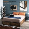 Tweepersoonsbed frame slijtvast metalen bed met 4 laden houten voeteneinde rustiek bruin 4