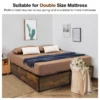 Tweepersoonsbed frame slijtvast metalen bed met 4 laden houten voeteneinde rustiek bruin 5