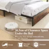 Tweepersoonsbedframe 200 x 140 cm met laadstation stevig metalen platformbed met hoofdbord met opbergruimte lattenbodem bruin 6