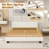 Tweepersoonsbedframe met hoofd & voetbord gestoffeerd platformbed met led verlichting bedframe met houten lattenbodem wit 4