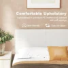 Tweepersoonsbedframe met hoofd & voetbord gestoffeerd platformbed met led verlichting bedframe met houten lattenbodem wit 5