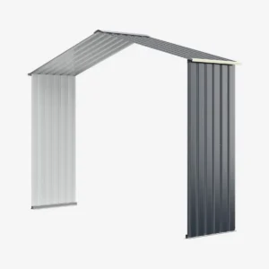 Uitbreidingsbox gereedschapsschuur van metaal 277 x 64 x 202 cm afsluitbaar tuinhuis met 4 ventilatiesleuven en schuifdeur tuinschuur 1