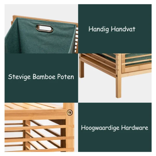 Uitklapbare wasmand uitklapbare wasmand badkamerplank 40,5 x 33 x 95,5 cm natuur 6