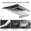 Uitschuifbare luifel aluminium terrasschaduw uitschuifbaar 245 x 200 cm grijs 4