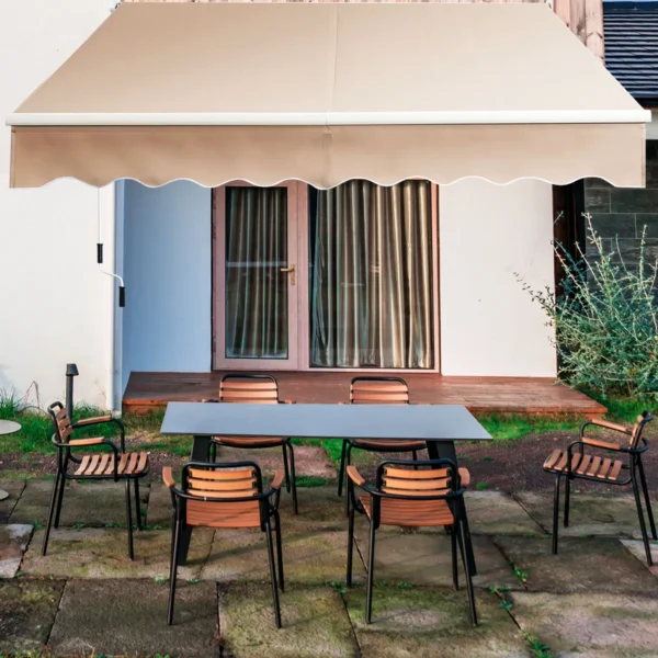 Uitschuifbare luifel aluminium terrasscherm 245 x 200 cm beige 1