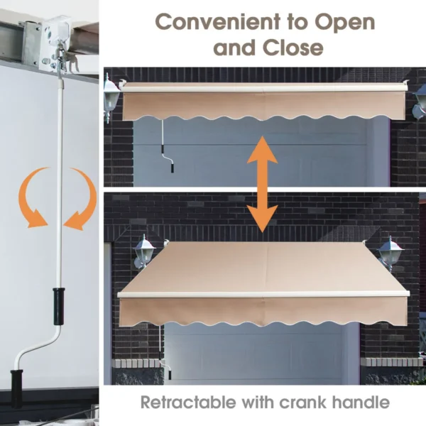 Uitschuifbare luifel aluminium terrasscherm 245 x 200 cm beige 7