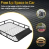 Universele dakrek lading mand zwarte auto bovenaan bagage houder met wind kuip 75 kg capaciteit 122 x 102 x 15 cm 5