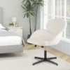 Vaste bureaustoel draaistoel in hoogte verstelbaar en kantelfunctie ergonomische brede zitting elegante bureaustoel wit 7