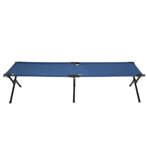 Veldbed campingbed metalen frame opvouwbaar militair klapbed eenpersoonsbed ligbed voor kamperen reizen (blauw) 1